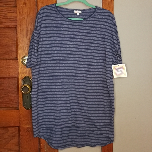 🐶Blue Striped Irma Tshirt Blouse - "XS" - Picture 2 of 2